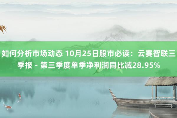 如何分析市场动态 10月25日股市必读：云赛智联三季报 - 第三季度单季净利润同比减28.95%