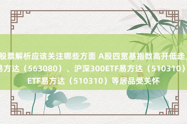 股票解析应该关注哪些方面 A股四宽基指数高开低走，中证A50ETF易方达（563080）、沪深300ETF易方达（510310）等居品受关怀