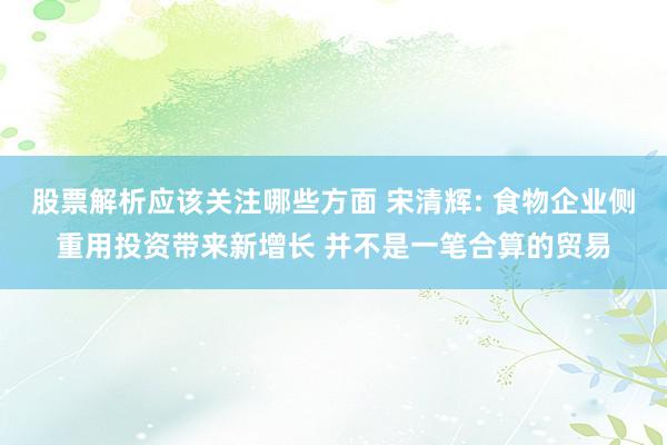 股票解析应该关注哪些方面 宋清辉: 食物企业侧重用投资带来新增长 并不是一笔合算的贸易