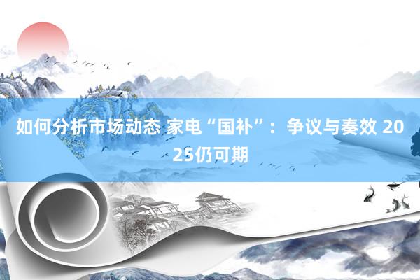 如何分析市场动态 家电“国补”：争议与奏效 2025仍可期