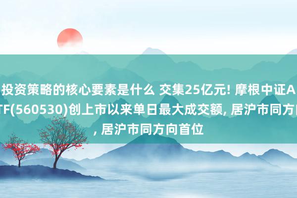 投资策略的核心要素是什么 交集25亿元! 摩根中证A500ETF(560530)创上市以来单日最大成交额, 居沪市同方向首位