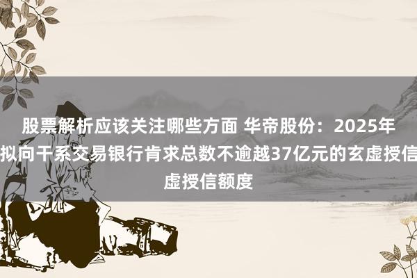 股票解析应该关注哪些方面 华帝股份：2025年公司拟向干系交易银行肯求总数不逾越37亿元的玄虚授信额度