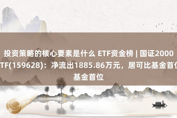 投资策略的核心要素是什么 ETF资金榜 | 国证2000ETF(159628)：净流出1885.86万元，居可比基金首位