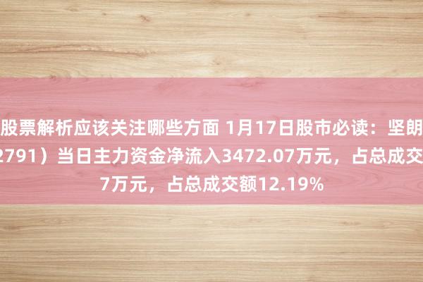 股票解析应该关注哪些方面 1月17日股市必读：坚朗五金（002791）当日主力资金净流入3472.07万元，占总成交额12.19%