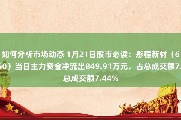 如何分析市场动态 1月21日股市必读：彤程新材（603650）当日主力资金净流出849.91万元，占总成交额7.44%