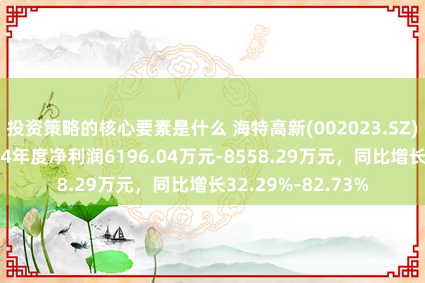 投资策略的核心要素是什么 海特高新(002023.SZ)发预增，预测2024年度净利润6196.04万元-8558.29万元，同比增长32.29%-82.73%