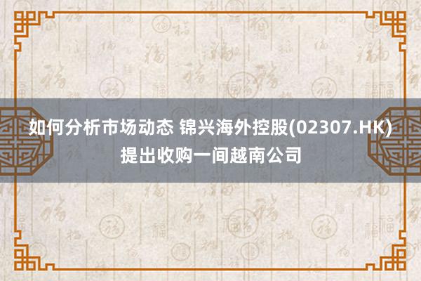 如何分析市场动态 锦兴海外控股(02307.HK)提出收购一间越南公司