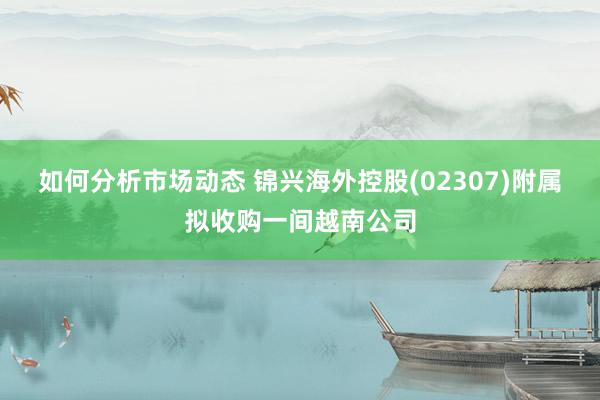 如何分析市场动态 锦兴海外控股(02307)附属拟收购一间越南公司