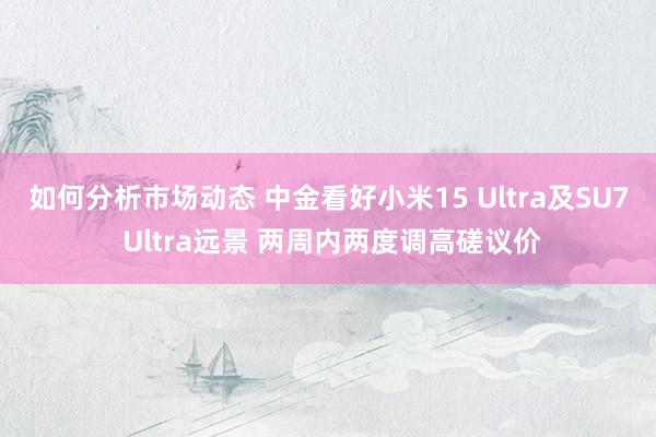 如何分析市场动态 中金看好小米15 Ultra及SU7 Ultra远景 两周内两度调高磋议价