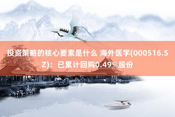 投资策略的核心要素是什么 海外医学(000516.SZ)：已累计回购0.49%股份