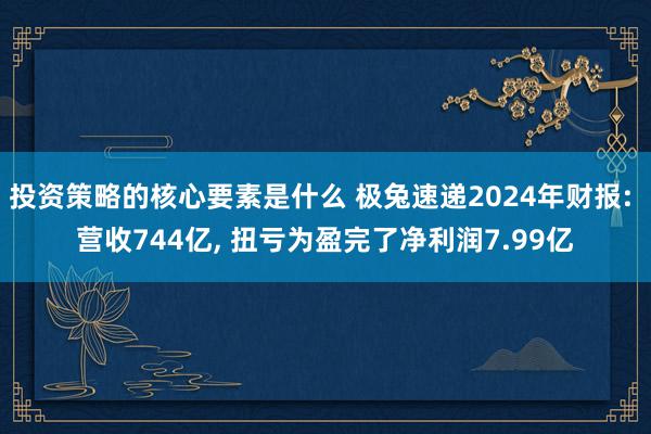 投资策略的核心要素是什么 极兔速递2024年财报: 营收744亿, 扭亏为盈完了净利润7.99亿